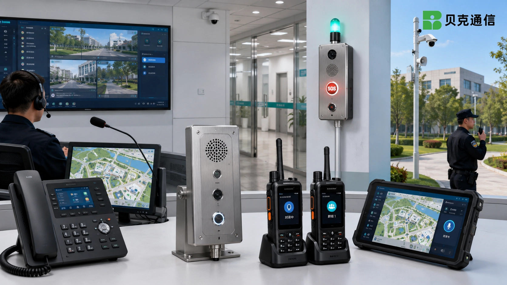 园区调度终端部署包括IP电话、工业级SIP话站、POC设备和移动指挥终端