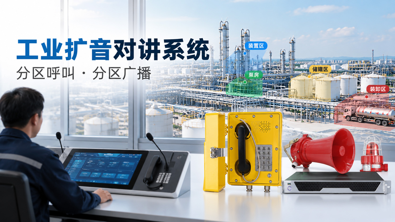 工业扩音对讲系统如何实现分区呼叫与分区广播？