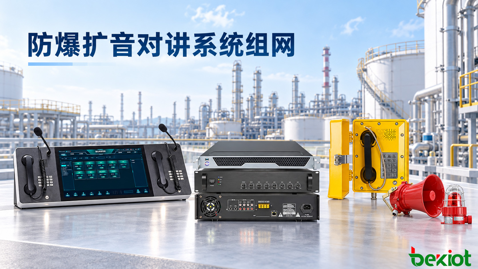 防爆扩音对讲系统组网架构：SIP终端、通信主机与调度台